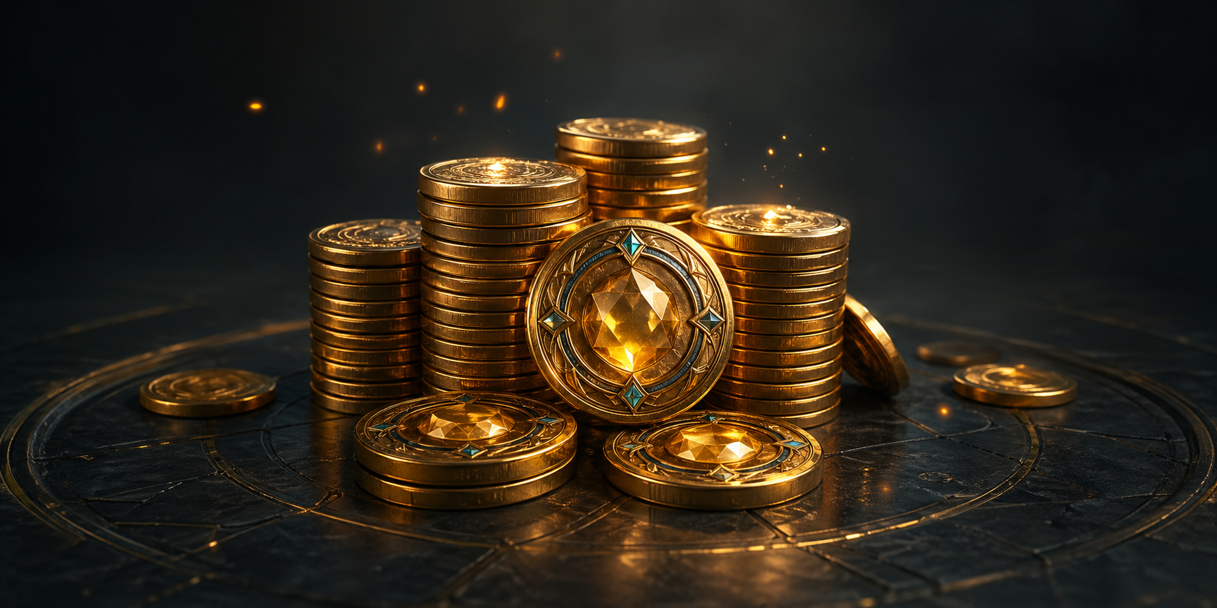 堆疊的金色贊助幣